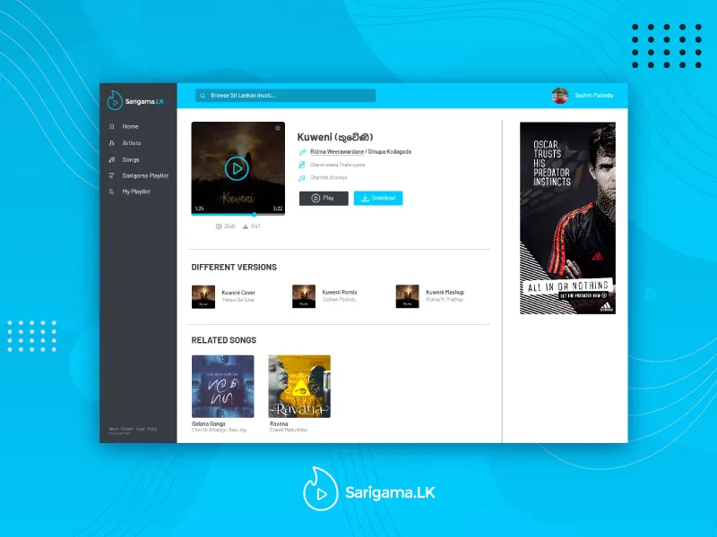 Redesigning of Sarigama.lk UI — UI / UX project by Sashen Pasindu