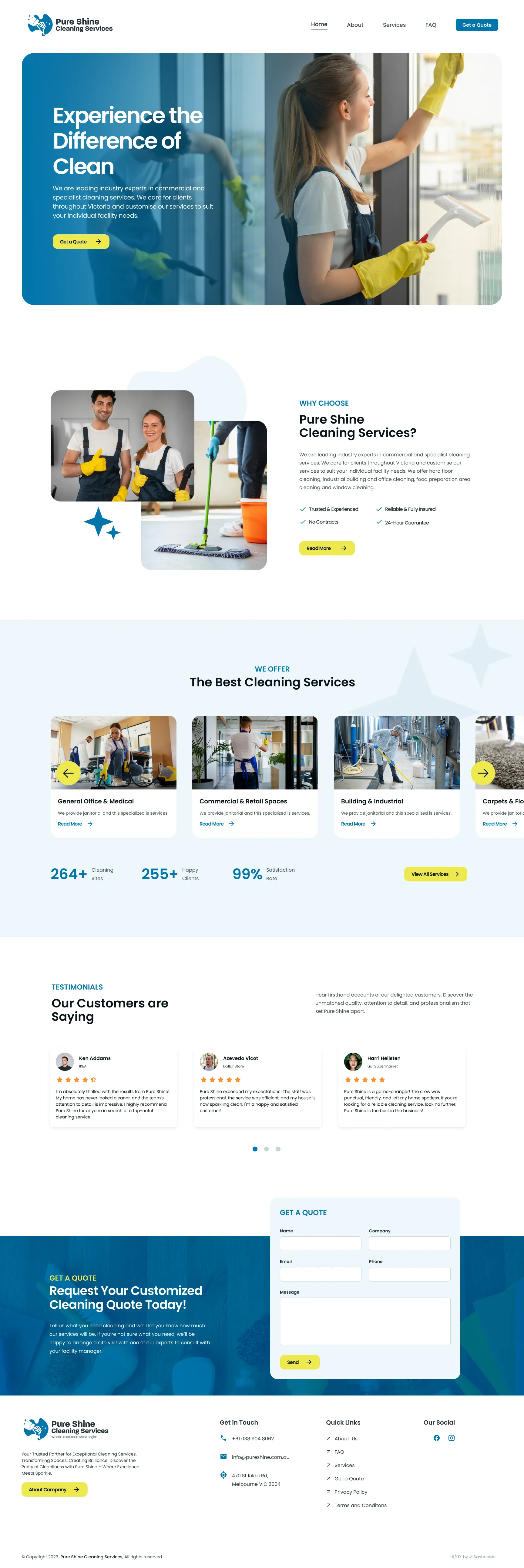 PureShine – Cleaning Company Website — screen 3