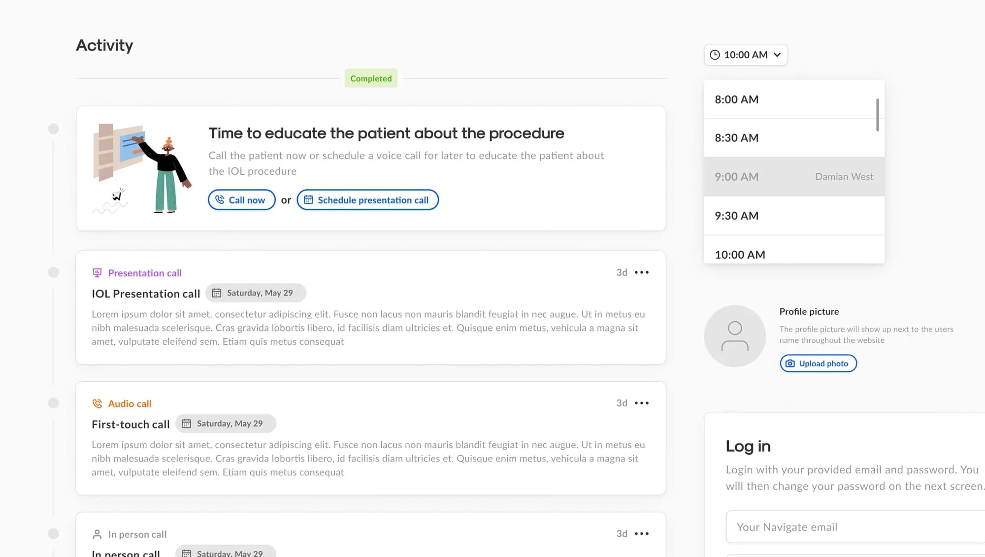 Front-end development on Navigate Patient — screen 4